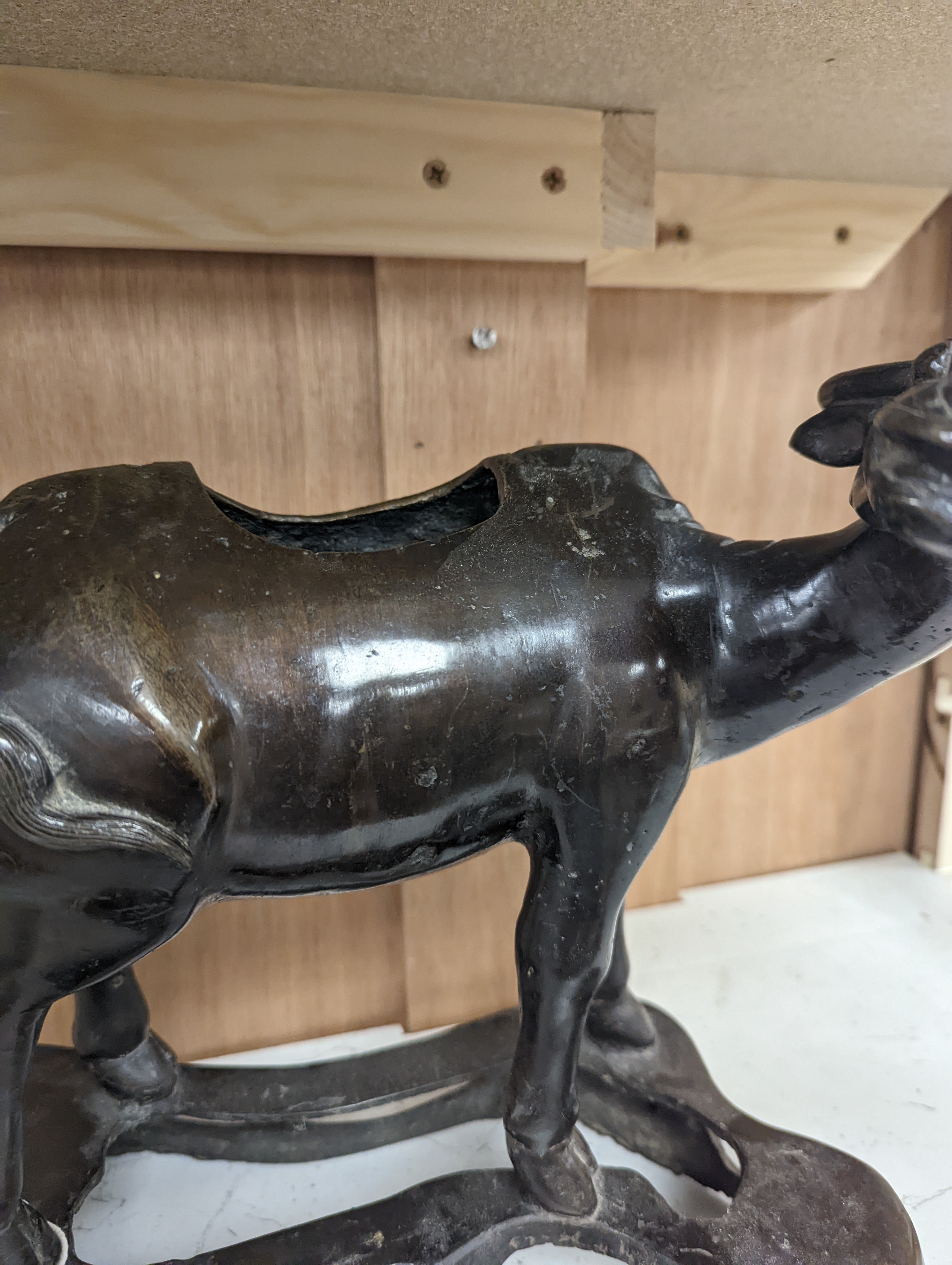 A Chinese bronze buffalo censer, Ming dynasty, - no cover 26cm